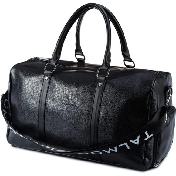 Bags Mens Duffle Leather Bag With Shoe Compartment For Sports Travel